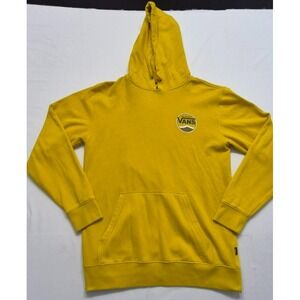 VANS Men's Yellow Off The Wall Big Logo Hoodie Sweatshirt Front Pocket sz. M